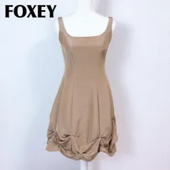 【美品】 FOXEY ノースリーブ フレアワンピース ドレス 38 無地