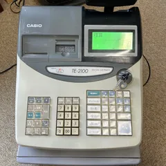 キ*ん様 【中古品】CASIO レジスター TE-2100 カシオ　新品ロール1 レジスター CASIO／カシオTE-2100-15Sを激安価格で！