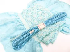 【一輝堂】和装小物 帯締め 帯揚げ セット 中抜き絞り 丸組 美品 帯締 帯揚 26w01-439