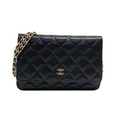 シャネル CHANEL マトラッセ チェーンウォレット AP0250 ブラック ゴールド金具 キャビアスキン レディース ショルダーバッグ クラッチバッグ