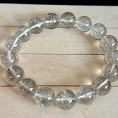 【No928】天然石ブレスレット　ゴールドルチル(クリアタイプ)