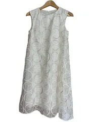 Grace Class  グレースクラス　ノースリーブ　ワンピース　総柄　結婚式　パーティー　アイボリー　レディース　サイズ36美品【ZK85】