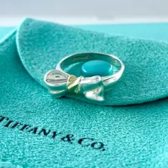 ティファニー 12.5号 リボン 925 750 コンビ リング P114fe