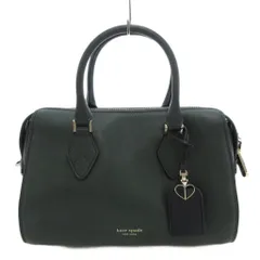 ケイトスペード KATE SPADE テイト スモール ダッフルバッグ ボストン ハンドバッグ クロスボディ レザー スペードラゲッジタグ付 緑 グリーン 黒 ブラック 2WAY PXRUA502 /UO