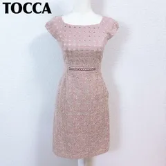 【美品】現行タグ TOCCA 半袖ワンピース ドレス　ウエストパール 0