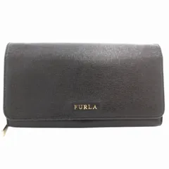 フルラ FURLA 長財布 ウォレット フラップ ラウンドファスナー ロゴ レザー 黒 ブラック /GV