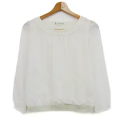 クミキョク ブラウス シャツ トップス 長袖 プルオーバー レース レディース 2サイズ ホワイト 組曲 【中古】