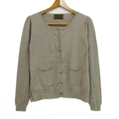 ナノユニバース カーディガン トップス 長袖 クルーネック ニット Broderie & Co. レディース Fサイズ モカ nano universe 【中古】