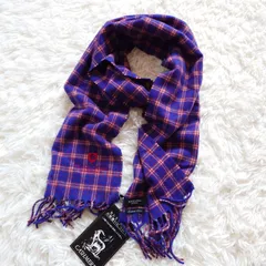 新品　ブラックレーベルクレストブリッジ　マフラー　カシミヤ100%　チェック柄　フリンジ　刺繍ロゴ　メンズ　レディース　ユニセックス　ブルー　青　レッド　赤　プレゼント　カシミア