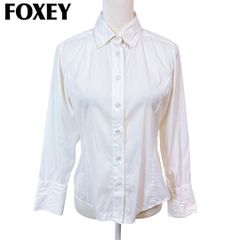 新品 FOXEY NEW YORK シルク混ブラウス 白 38 バンドカラー - メルカリ
