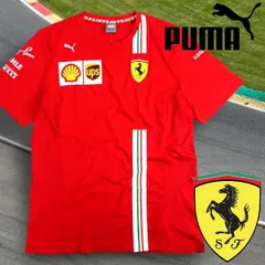 PUMA SCUDERIA FERRARI プーマ フェラーリ ボールドストライプ フラッグプリント 半袖 チーム Tシャツ 763033 レッド ▲010▼11007k12