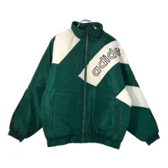 90年代 adidas アディダス 中綿 ナイロンジャケット グリーン(メンズ L)中古 古着 X2561