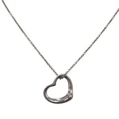 【真贋済】人気　TIFFANY&Co.　オープンハートネックレス　ミディアム　SILVER925　保存袋　ティファニー