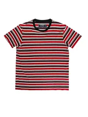 T137 POLO スポーツ ストライプ レッド 半袖T M