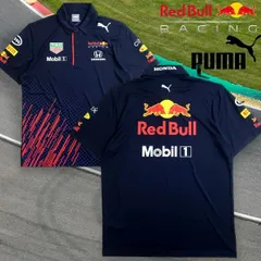 PUMA プーマ 2021SS Red Bull Racing レッドブルコレクション DRYCELL IGNITEグラフィック 半袖 ポロシャツ 763111 定1.3万 ネイビー ▲030▼11005k05