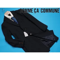 新品定価2万円 COMME CA COMMUNE コムサコミューン ウールライク ツイード チェスターコートL紺(09) 02WE02のサムネイル