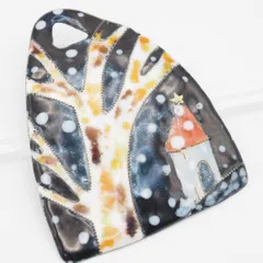 M956 七宝 大ぶり 冬景色 デザイン ブローチ アンティーク