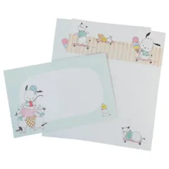 【メール便】トコロコムギxサンリオキャラクターズ 手紙セット レターセット ポチャッコと仲良しアイスクリームにゃんこ サンリオ アクティブコーポレーション 便箋＆封筒 キャラクター グッズ 