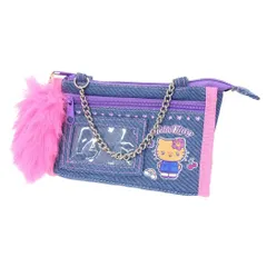 【メール便】ハローキティ ペンケース デニムマルチポーチ ギャル3 Y2K サンリオ 畑山商事 筆箱 新学期準備文具 小物入れ キャラクター グッズ 