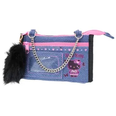 【メール便】ハローキティ ペンケース デニムマルチポーチ ギャル3 BK サンリオ 畑山商事 筆箱 新学期準備文具 小物入れ キャラクター グッズ 