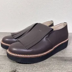 美品 ZUCCa キルトシューズ フェイクレザー 厚底キルトローファー 軽量 ウェッジソール L 24.5-25cm ダークブラウン