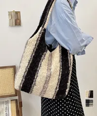 【２色】ボアトートバッグ ふわふわ A4対応 大容量 レディース 秋冬★大人可愛い おしゃれ 