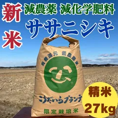【農家直送】令和７年度 減農薬米✨ササニシキ 精米２７kgのサムネイル
