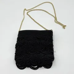 ヴィンテージ ビーズバッグ 昭和レトロ ブラック ファッション小物 ショルダー