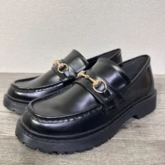 未使用 EVOL 22AW ビットローファー トラックソール スクエアトゥ 厚底ローファー 24cm ブラック