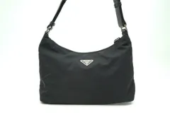 プラダ ワン ショルダーバッグ B9715 三角ロゴ シルバー金具 ギャランティカード付 ナイロン 黒 ブラック PRADA 4767h