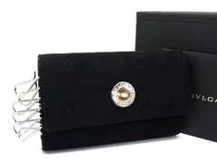 ■極美品■ BVLGARI ブルガリブルガリ ロゴマニア キャンバス 6連 キーケース 鍵入れ レディース メンズ ブラック系 FQ2662