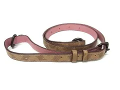 ■新品■未使用■ COACH コーチ レザー バッグ用 ショルダーストラップ 斜め掛け 肩掛け ブラウン系×ピンクベージュ系 FV3295