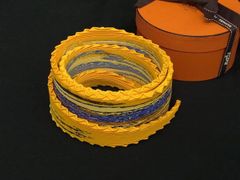 未使用 エルメス HERMES カレプリセ パッションフルーツ プリーツ 水色