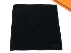 ■新品同様■ HERMES エルメス コットン100％ ハンカチ ハンカチーフ メンズ レディース ブラック系 FU5449