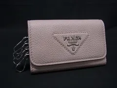 ■新品■未使用■ PRADA プラダ レザー 4連 キーケース キーリング 鍵入れ レディース ピンクベージュ系 FT3483