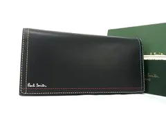 ■極美品■ Paul Smith ポールスミス レザー 二つ折り 長財布 札入れ 小銭入れ ウォレット ブラック系 BQ2845