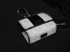 ■新品■未使用■ MICHAEL KORS マイケルコース MK柄 PVC×レザー AirPodsケース エアポッズケース レディース ホワイト系 BN6447