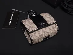 ■新品■未使用■ MICHAEL KORS マイケルコース MK柄 PVC×レザー AirPodsケース エアポッズケース レディース ベージュ系 BN6448