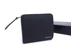 ■極美品■ Paul Smith ポールスミス レザー 二つ折り 財布 ウォレット 札入れ 小銭入れ メンズ ブラック系 FQ3487