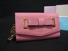 ■新品同様■ Samantha Thavasa サマンサタバサ レザー リボン 4連 キーケース 鍵入れ キーリング レディース ピンク系 FQ3503