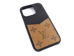 ■極美品■ LOUIS VUITTON ルイヴィトン M81999 モノグラムリバース バンパー iPhone14 pro対応 アイフォンケース ブラック系 FQ3482