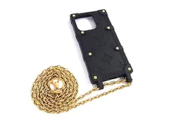 ■美品■ LOUIS VUITTON ルイヴィトン M81997 モノグラム リ トランク iPhone14 Pro対応 アイフォン スマホケース ブラック系 BT0590