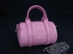 ■新品■未使用■ MARC JACOBS マークジェイコブス NANO DUFFLE ナノダッフル レザー チェーン付き マルチポーチ ピンク系 FT4388のサムネイル