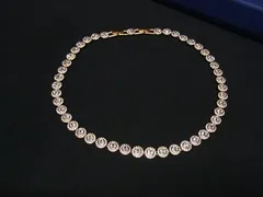 ■極美品■ SWAROVSKI スワロフスキー ラインストーン チョーカー ネックレス アクセサリー レディース ピンクゴールド系 FV5305