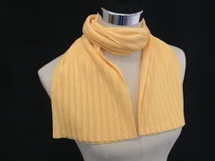 ■新品■未使用■ ISSEY MIYAKE イッセイミヤケ PLEATS PLEASE ポリエステル100％ ストール ショール レディース イエロー系 FV5276