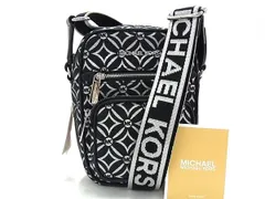 ■新品■未使用■ MICHAEL KORS マイケルコース キャンバス 総柄 ショルダーバッグ ポシェット クロスボディ ブラック系 BP7049