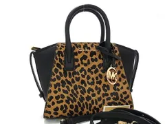 ■新品■未使用■ MICHAEL KORS マイケルコース ハラコ×レザー レオパード 2WAY ショルダー ハンドバッグ ブラック系 BP7050