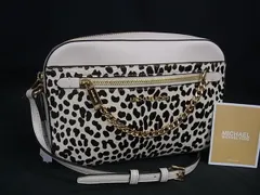 ■新品同様■ MICHAEL KORS マイケルコース ハラコ レオパード ショルダーバッグ クロスボディ アイボリー系×ブラウン系 BP7103
