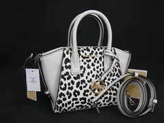 ■新品■未使用■ MICHAEL KORS マイケルコース ハラコ×レザー レオパード  2WAY ハンドバッグ ショルダー アイボリー系 BP7105