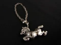 ■美品■ HERMES エルメス ヴィンテージ シュヴァルホース SV925 馬 チャーム キーホルダー レディース メンズ シルバー系 DB2362